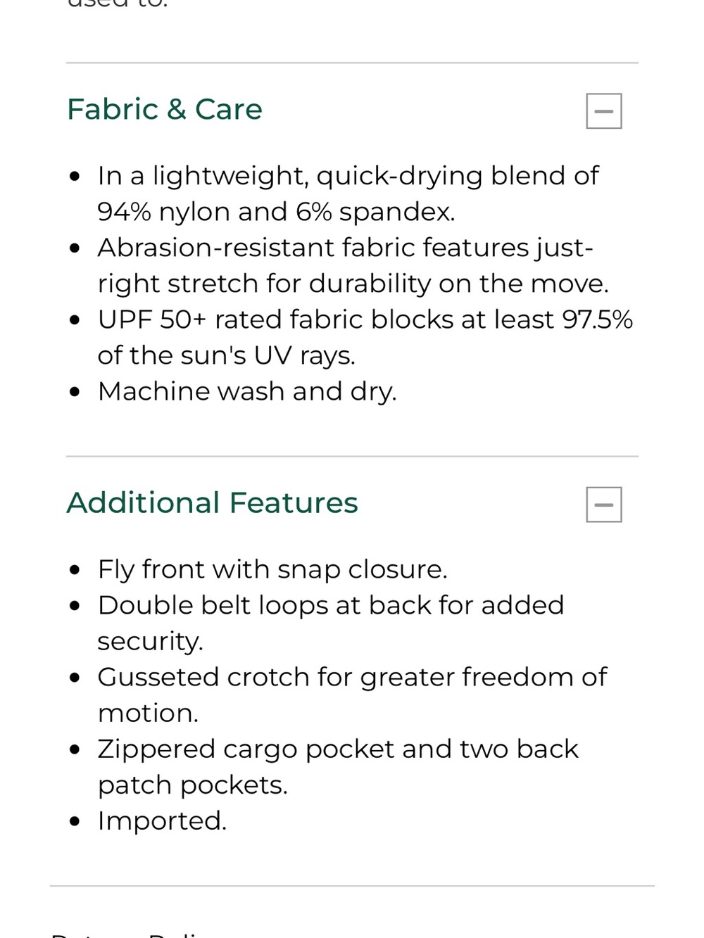 L.L. Bean Men's Tan Access Trail Shorts - Picture 10 of 10
